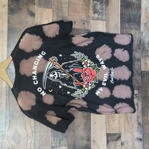 NWT Last Call Co. No Changing My Evil Ways Bleach and Black T Shirt Sz Med Men